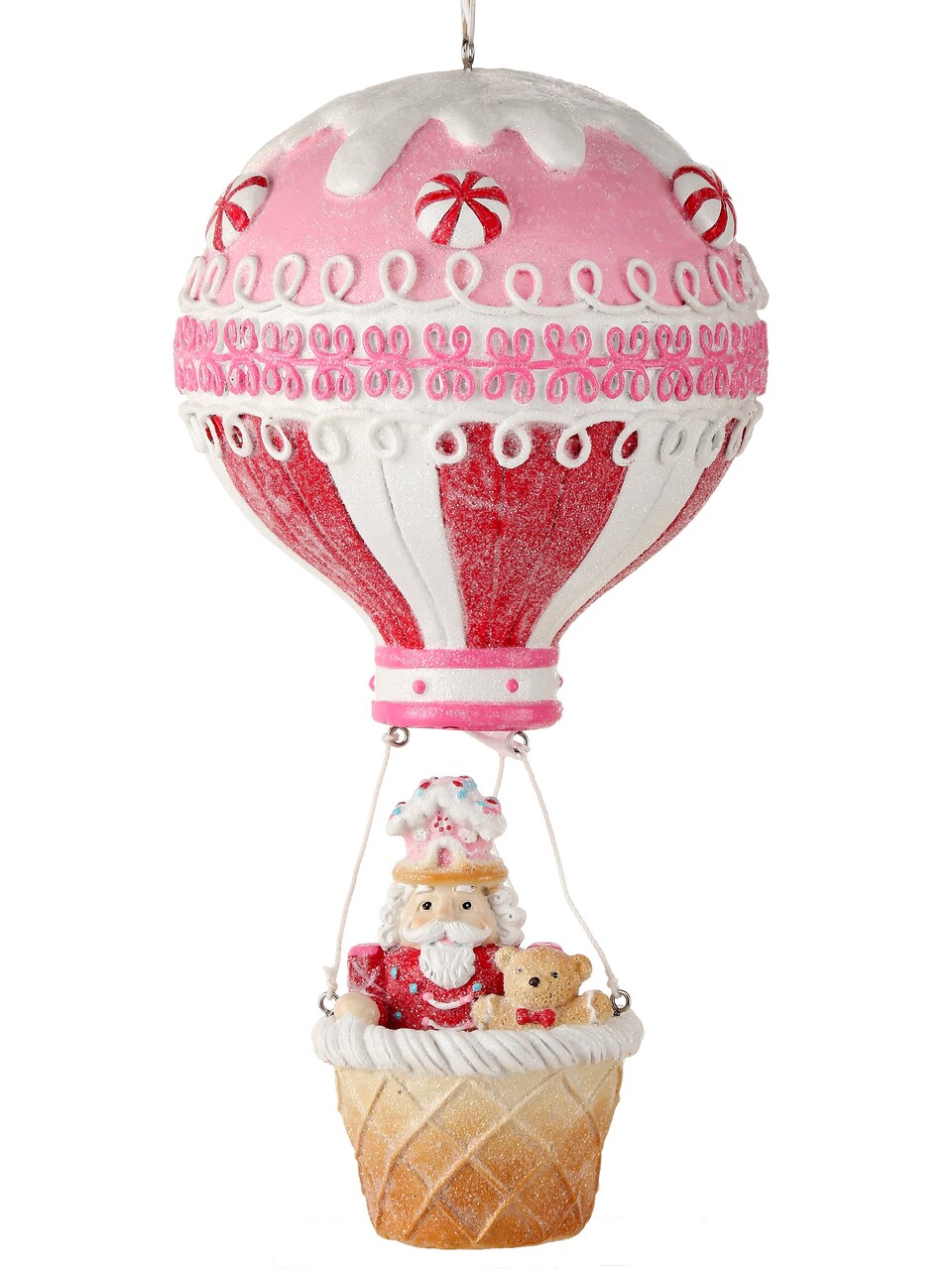 13.5" Santa in Hot Air Balloon – Whimsical Christmas Decoration